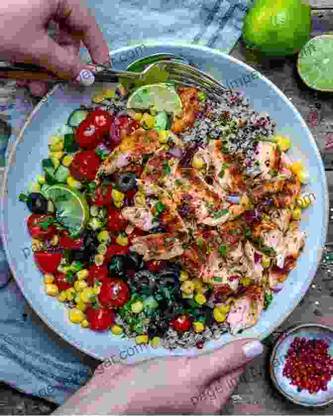 A Colorful And Vibrant Spread Of Healthy Dishes, Including Grilled Salmon, Roasted Vegetables, And Quinoa Salad The Big Of Mediterranean Recipes: More Than 500 Recipes For Healthy And Flavorful Meals