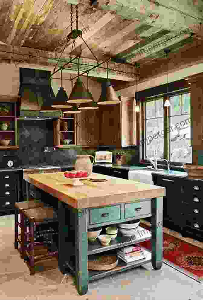 A Cozy Kitchen With A Wooden Table, Warm Lighting, And Herbs Hanging From The Ceiling. My Life As A Kitchen Witch