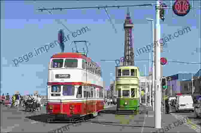 A Fleet Of Blackpool Streamlined Trams In Various Colors Lined Up On A Sunny Day. The Blackpool Streamlined Trams (Great Tramcars)