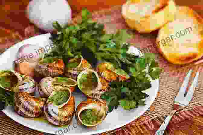 A Plate Of Escargots, Or Snails, Prepared With Garlic, Parsley, And Butter, And Served In Their Shells. Famous Iconic French Dishes: French Cuisine: French Culinary Phrases