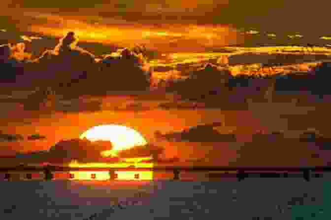 A Stunning Sunset Over Sanibel Island, With Doc Ford's Boat Gliding Through The Crystal Clear Waters Doc Ford Country Randy Wayne White