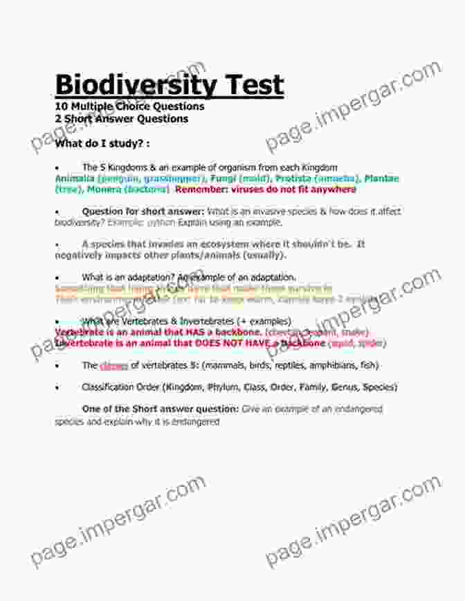 Biodiversity Quiz Question The Complete Quiz Book: 2000 Questions And Answers To Engage All Minds (The Great 5)