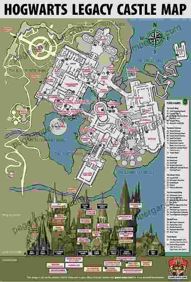 Detailed Map Of Hogwarts Castle, Showcasing Its Intricate Architecture And Secret Passages. Harry Potter Collector S Handbook William Silvester