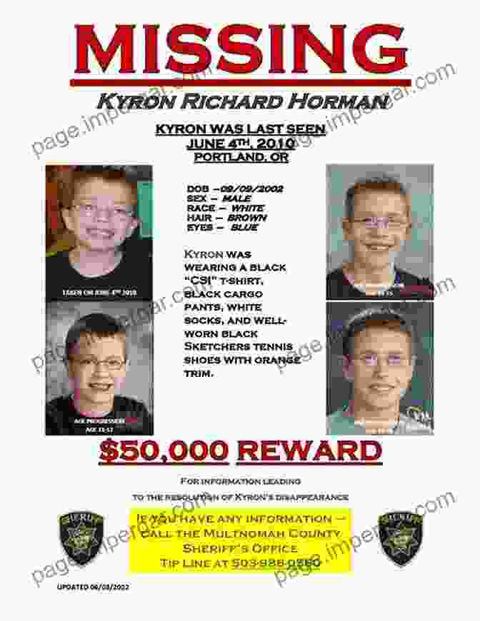 Missing Child Poster For Kyron Horman BOY MISSING: The Search For Kyron Horman