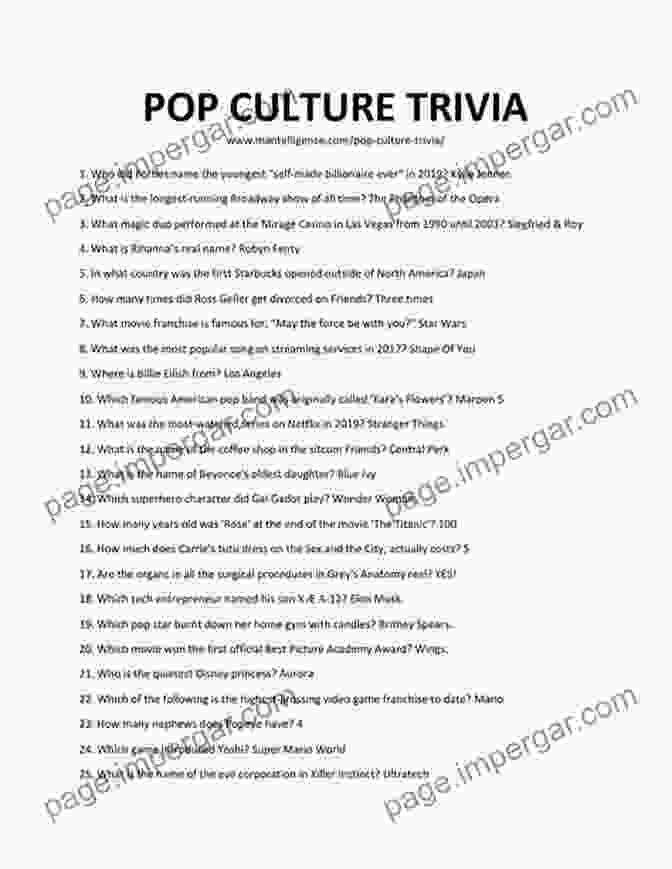 Pop Culture Quiz Question The Complete Quiz Book: 2000 Questions And Answers To Engage All Minds (The Great 5)