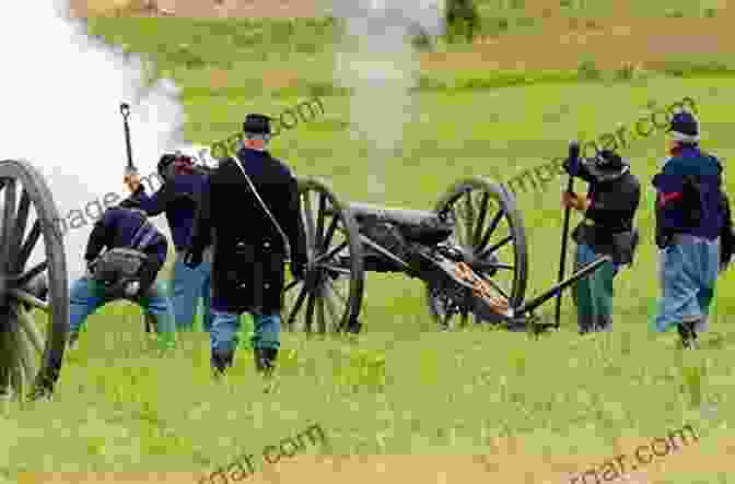 Union Artillery Battery Firing At Gettysburg Civil War Artillery At Gettysburg