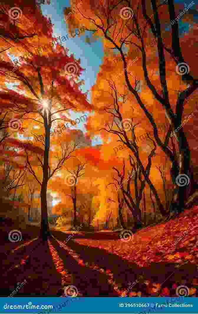 Vibrant Autumn Foliage Ablaze With Shades Of Red, Orange, And Yellow, Creating A Breathtaking Tapestry Against The Backdrop Of A Crystal Clear Lake. Light And Color In The Outdoors